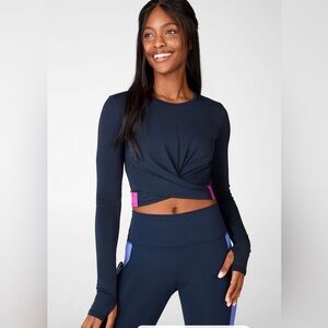 FABLETICS Pia Front Twisted Long-Sleeve Top Small
